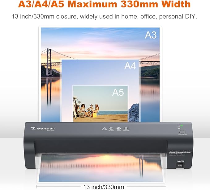 Bonsaii Laminator, 13 Inch 7-in-1 Thermal Laminator Machine