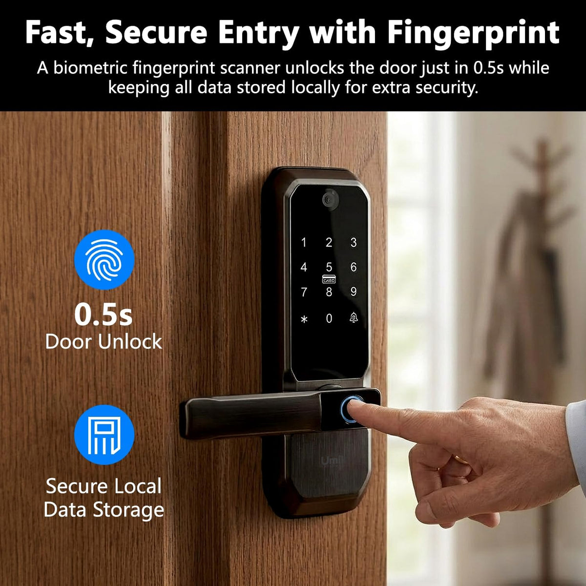 umiksmart wifi smart door lock with camera, fingerprint, package contents