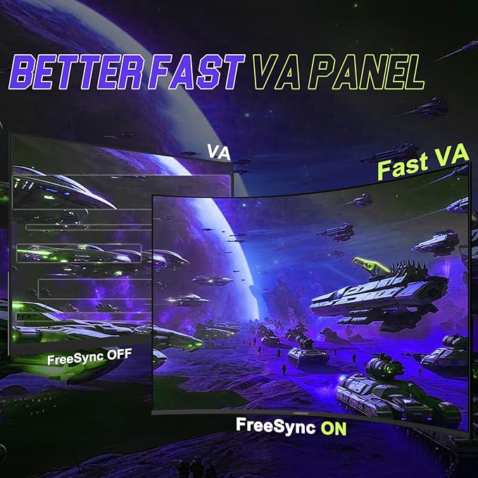 Amzfast 27 inch 200Hz Curved Gaming Monitor, FHD 1080P Computer Monitor