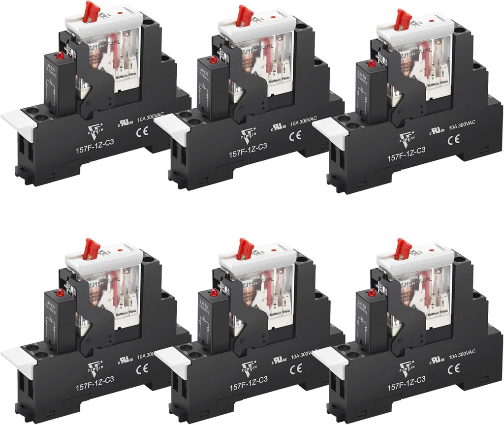 6Pcs 12 Amp Power Relay Switch Electromagnetic