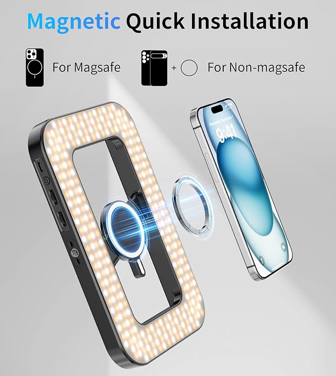 Magnetic 6000mAh RGB Selfie Ring Light