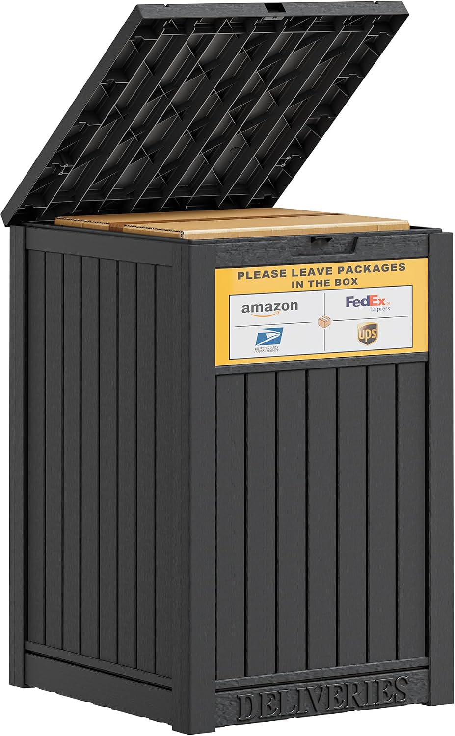 Package Delivery Box for Outside, Outdoor Storage Box, Classic Black