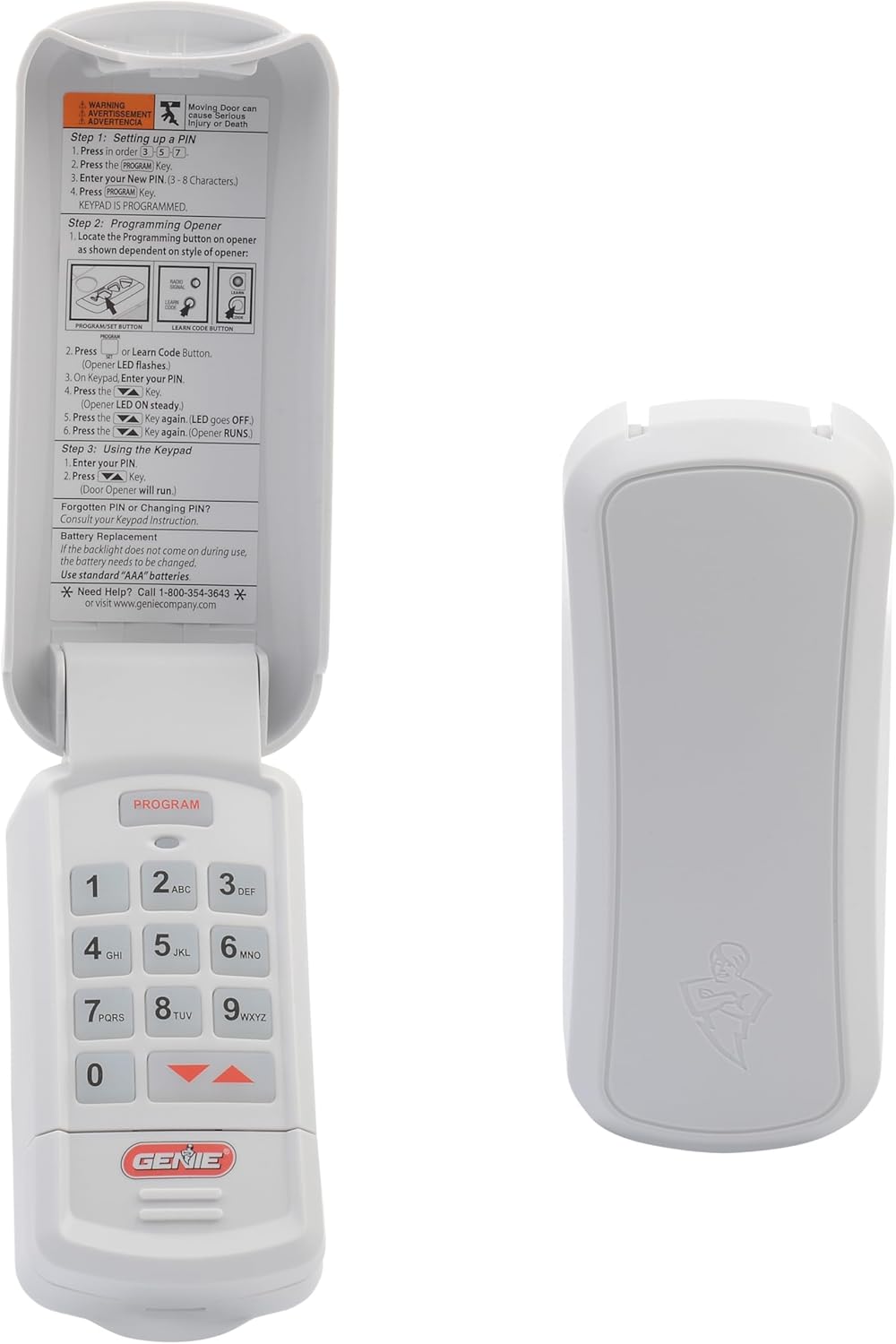 genie garage door opener wireless keyless keypad, close-up detail