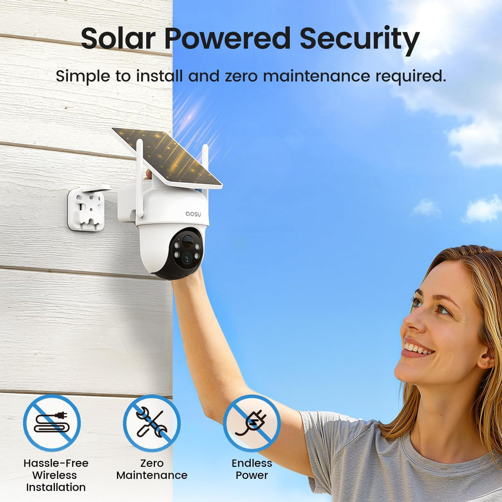 aosu d1 classic 6-cam kit, security cameras wireless, front angle view