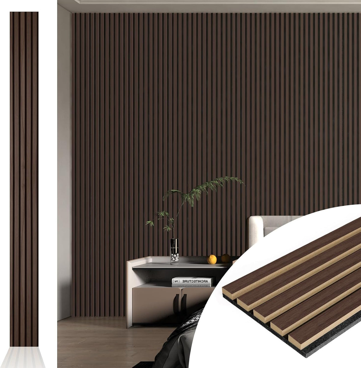 Art3d 4pcs-107 x 8in Slat Acoustic Panel
