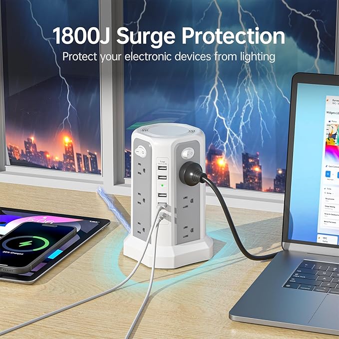 PASSUS Surge Protector Power Strip