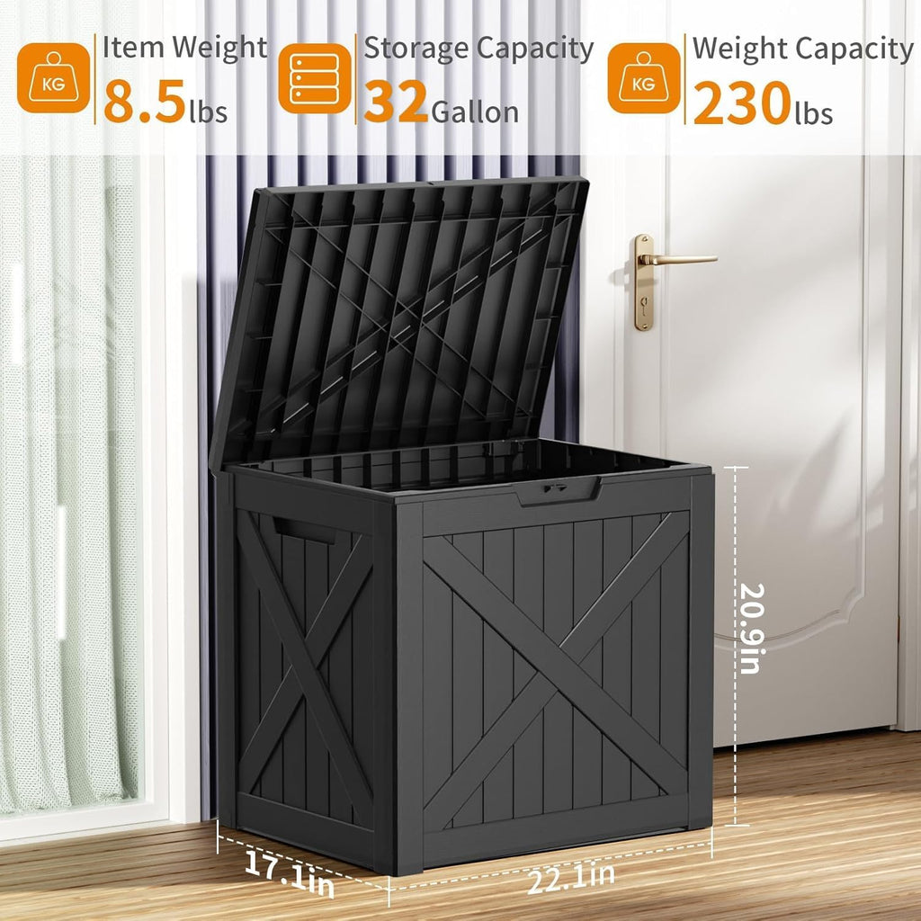 32 gallon x patten outdoor storage box weather, package contents