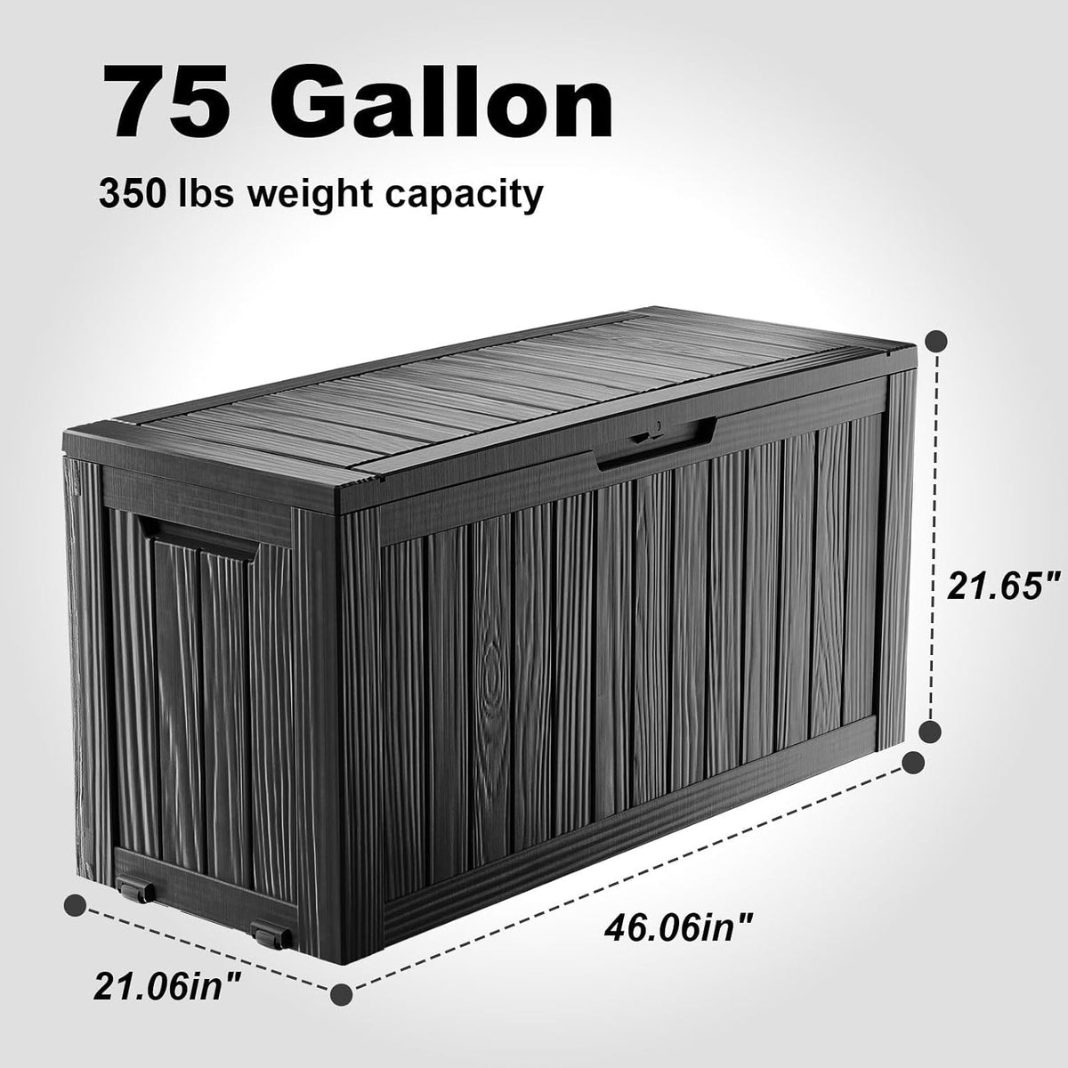 rojik outdoor storage box with wheels,75 gallon waterproof shown in use