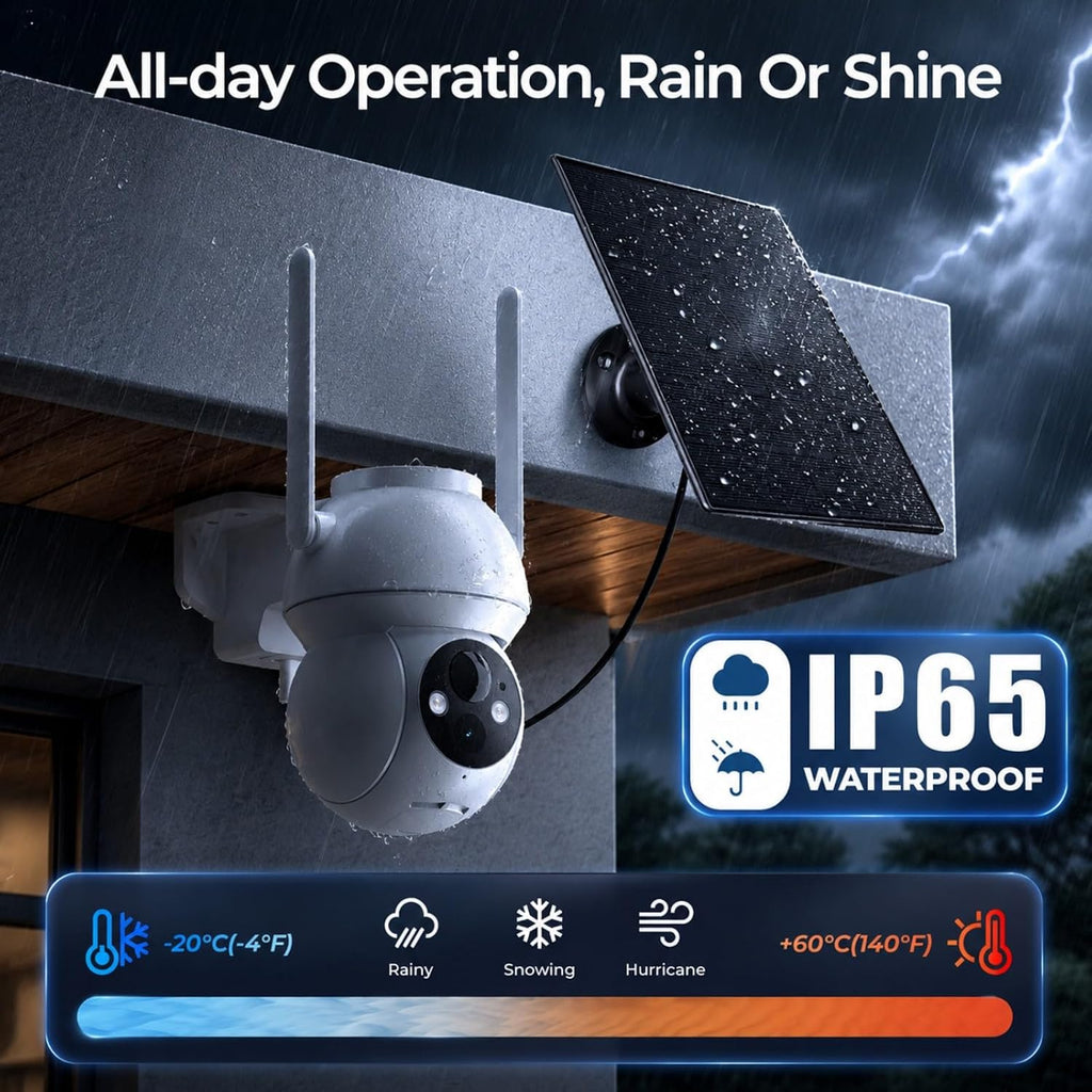 2k solar security cameras wireless outdoor, 2.4ghz wifi, package contents