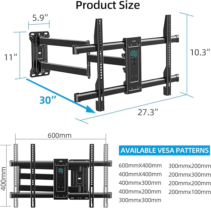 HCMOUNTING Pre-Assembled Corner TV Wall Mount