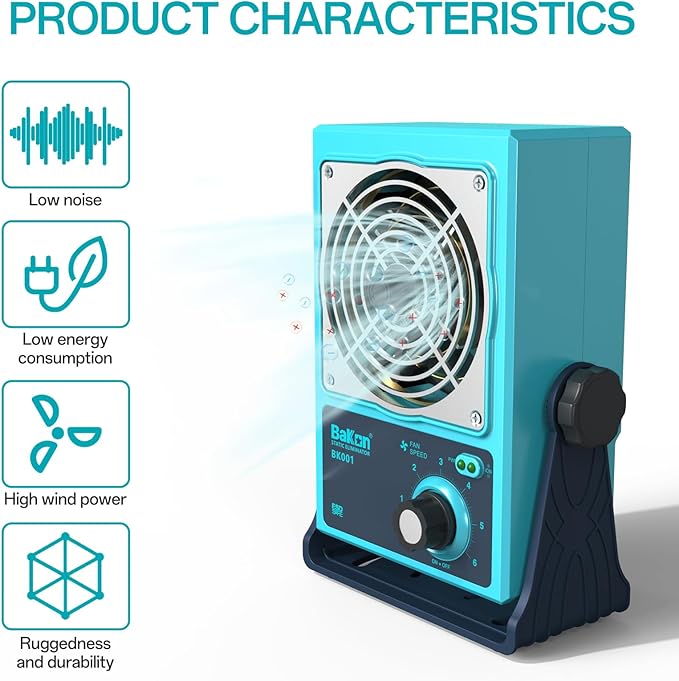 BK001 Ion Blower, Eliminate Static Electricity, Positive and Negative Charge