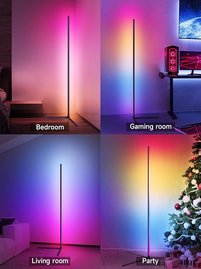 Tyute Corner Floor Lamp, RGB LED Corner Lamp (2pcs)