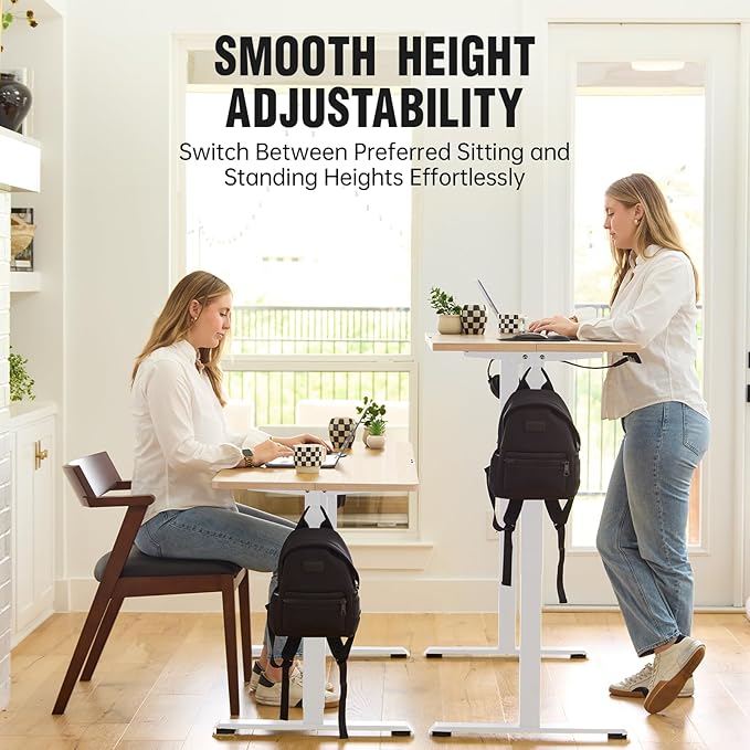 Veken 47.2 Inch Electric Standing Desk, Height Adjustable Sit Stand Up