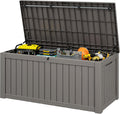 Resin Outdoor Deck Storage Box Waterproof (Grey, 150 Gallon)