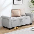 49" End of Bed Storage Bench for Bedroom, Upholstered Storage Ottoman