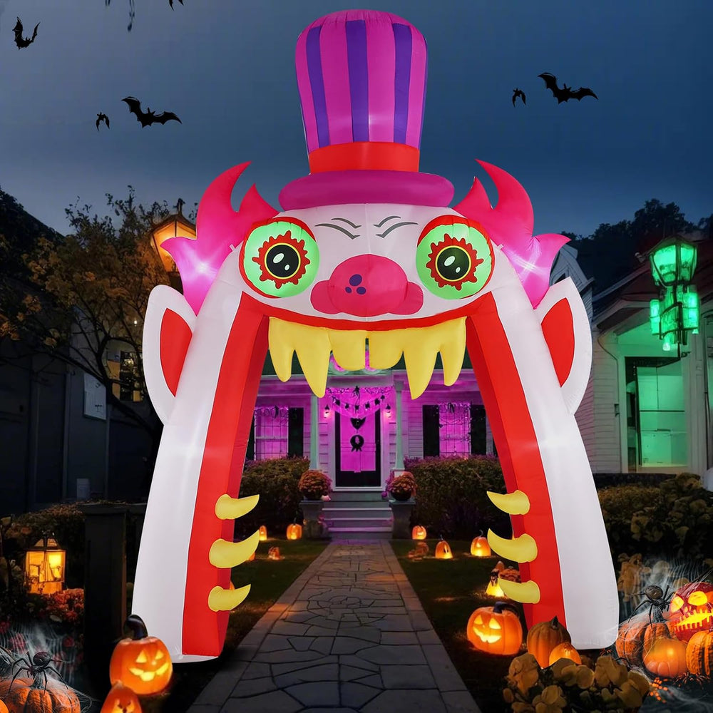 13ft Clown Arch Halloween Inflatable Outdoor Decoration, Courtyard Decoration...