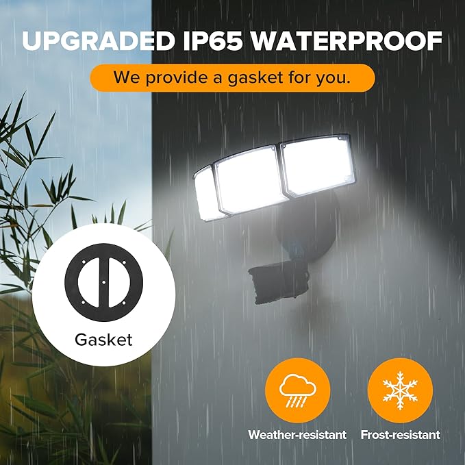 LUTEC 72W 7500LM LED Security Lights Motion Sensor Light Outdoor, 5000K Daylight