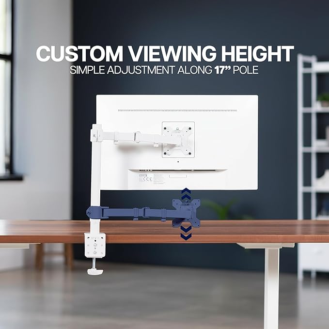 VIVO Single Monitor Arm Desk Mount, Holds Screens up to 32 inch Regular and 38