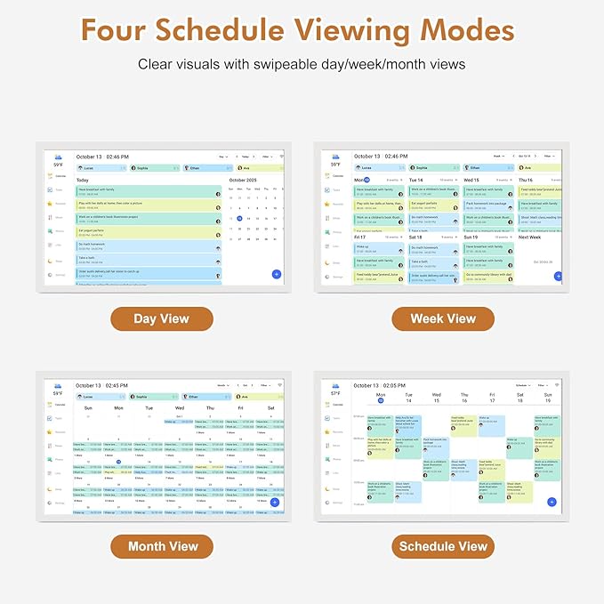 27" Smart Digital Calendar for-Family-Business-Schedules