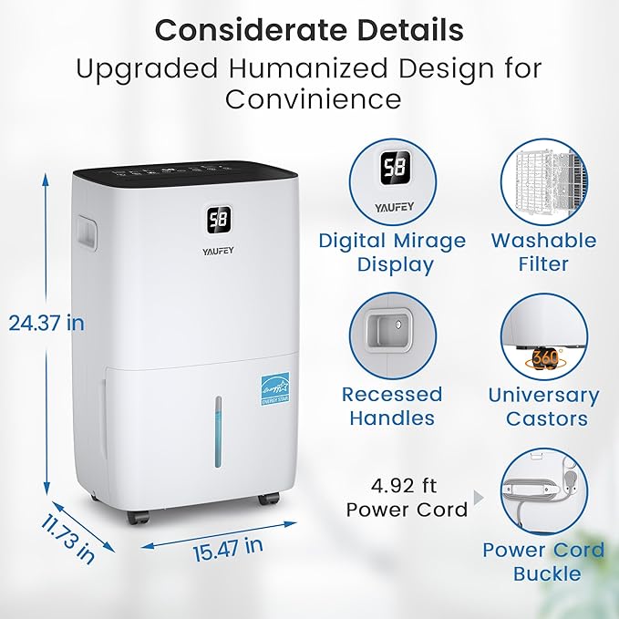 Yaufey 150 Pints Energy Star Dehumidifier