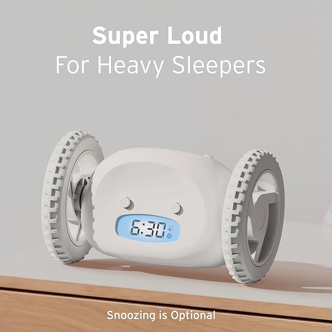 CLOCKY Extra Loud Alarm Clock for Heavy Sleepers on Wheels Rolls Runs Away