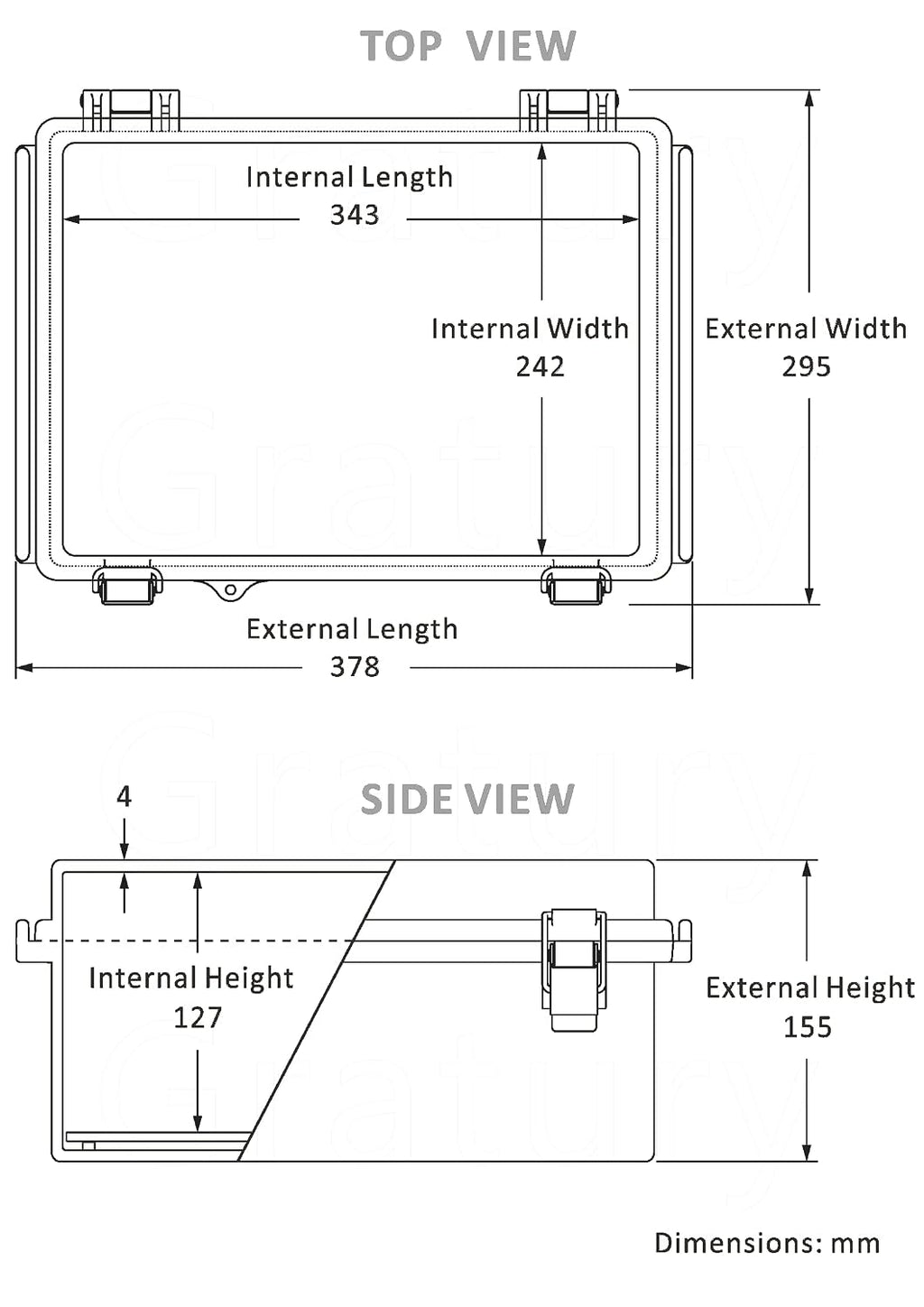 gratury junction box, ip67 waterproof plastic enclosure for, close-up detail