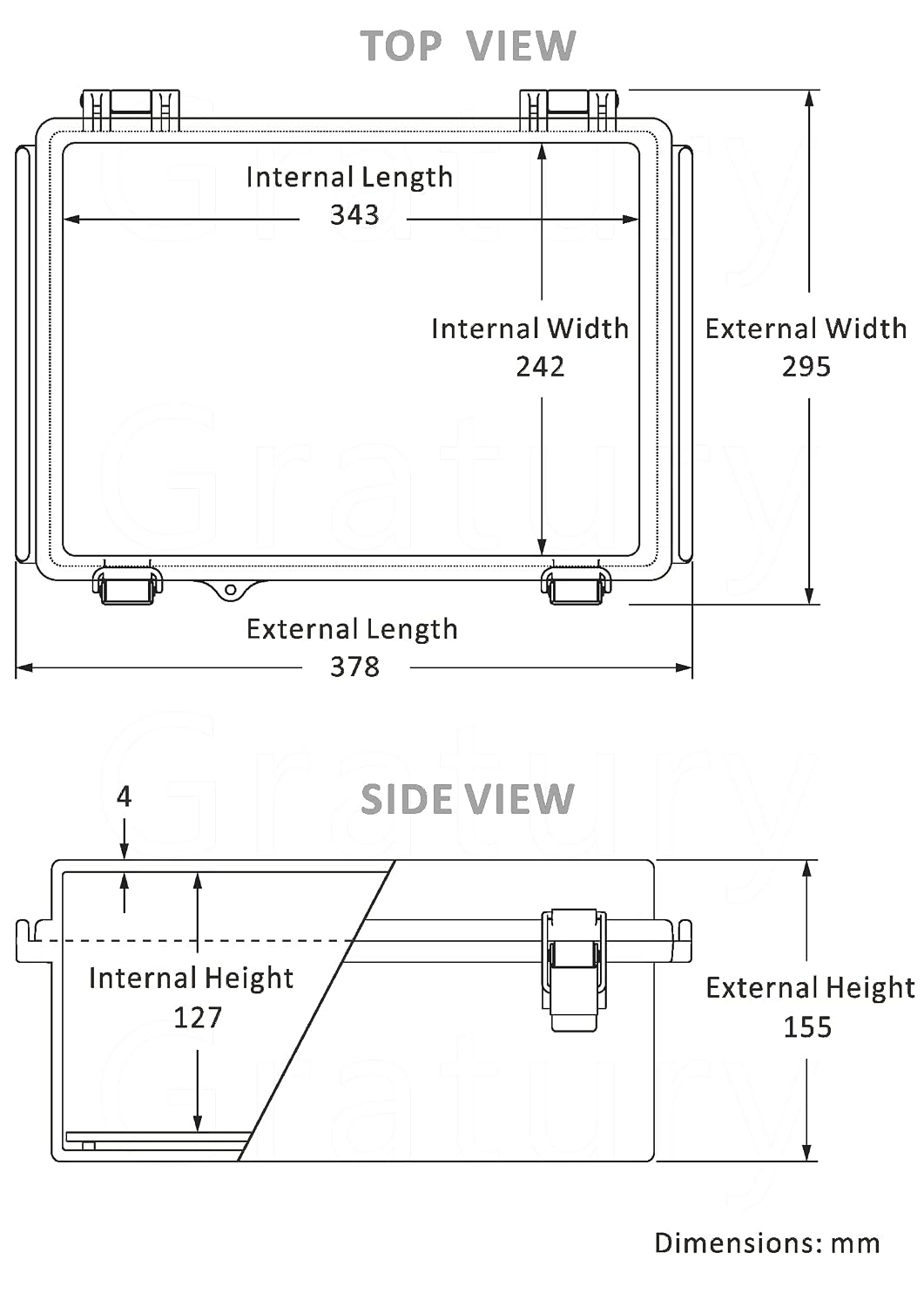 gratury junction box, ip67 waterproof plastic enclosure for, close-up detail