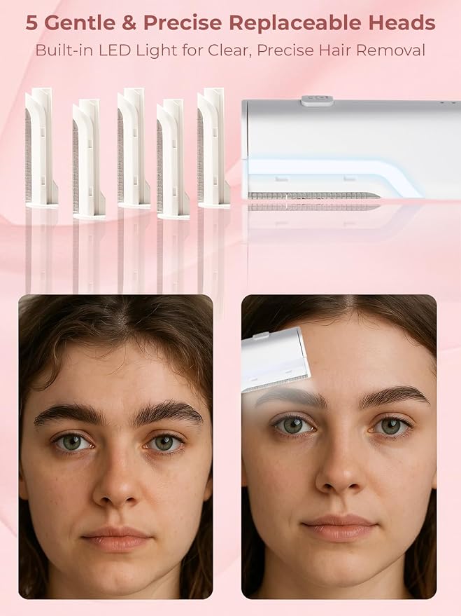 Dermaplane Facial Razor for Women – Electric 3-Speed Sonic Face Hair Removal