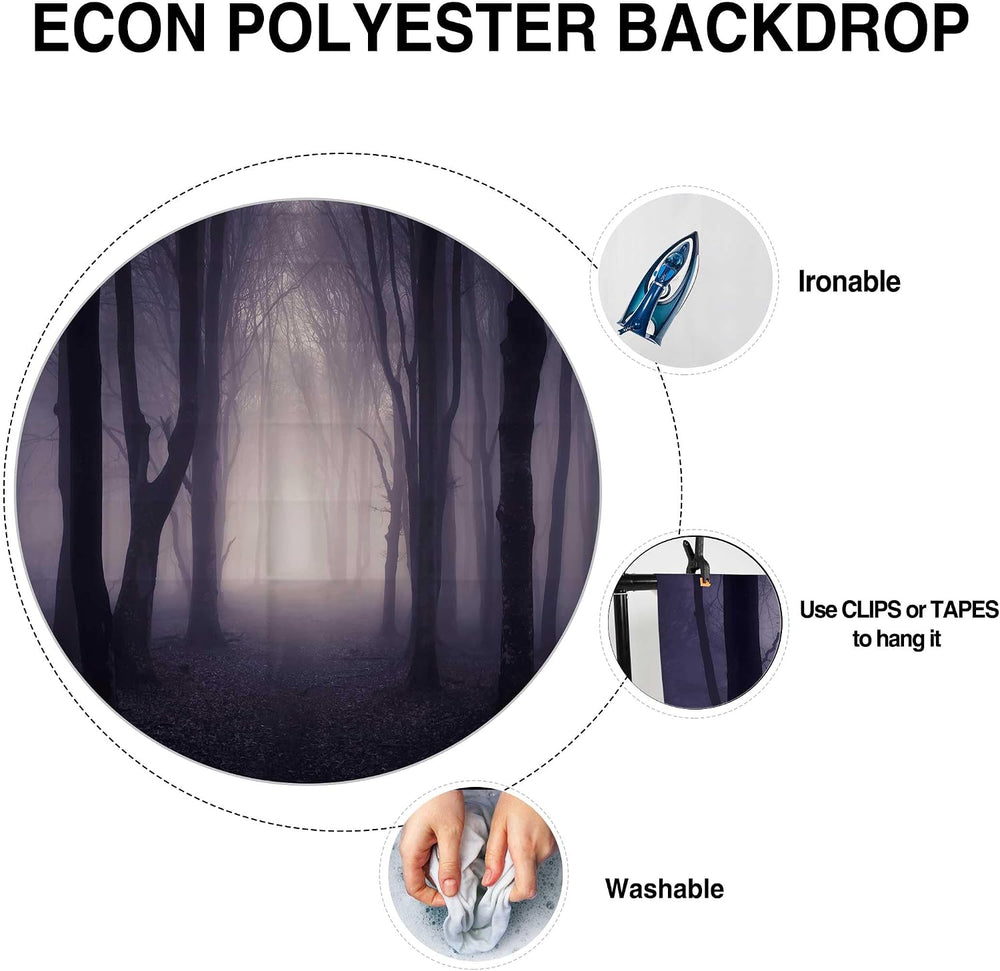Allenjoy 118" x 95" Halloween Misty Forest Photography Backdrop wit...
