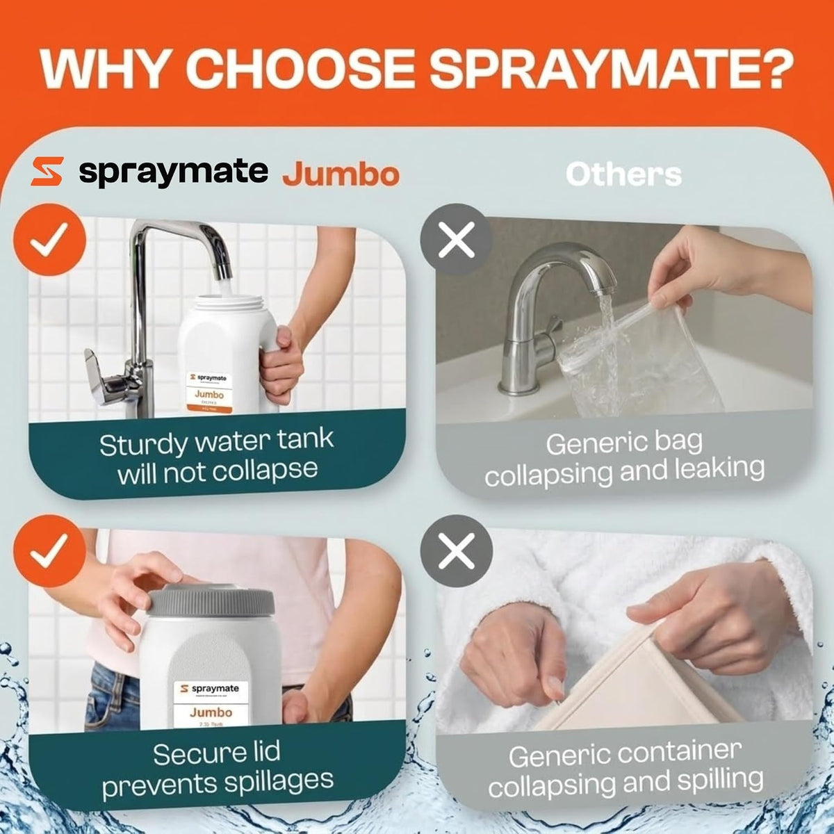 portable bidet for travel – electric high pressure, front angle view