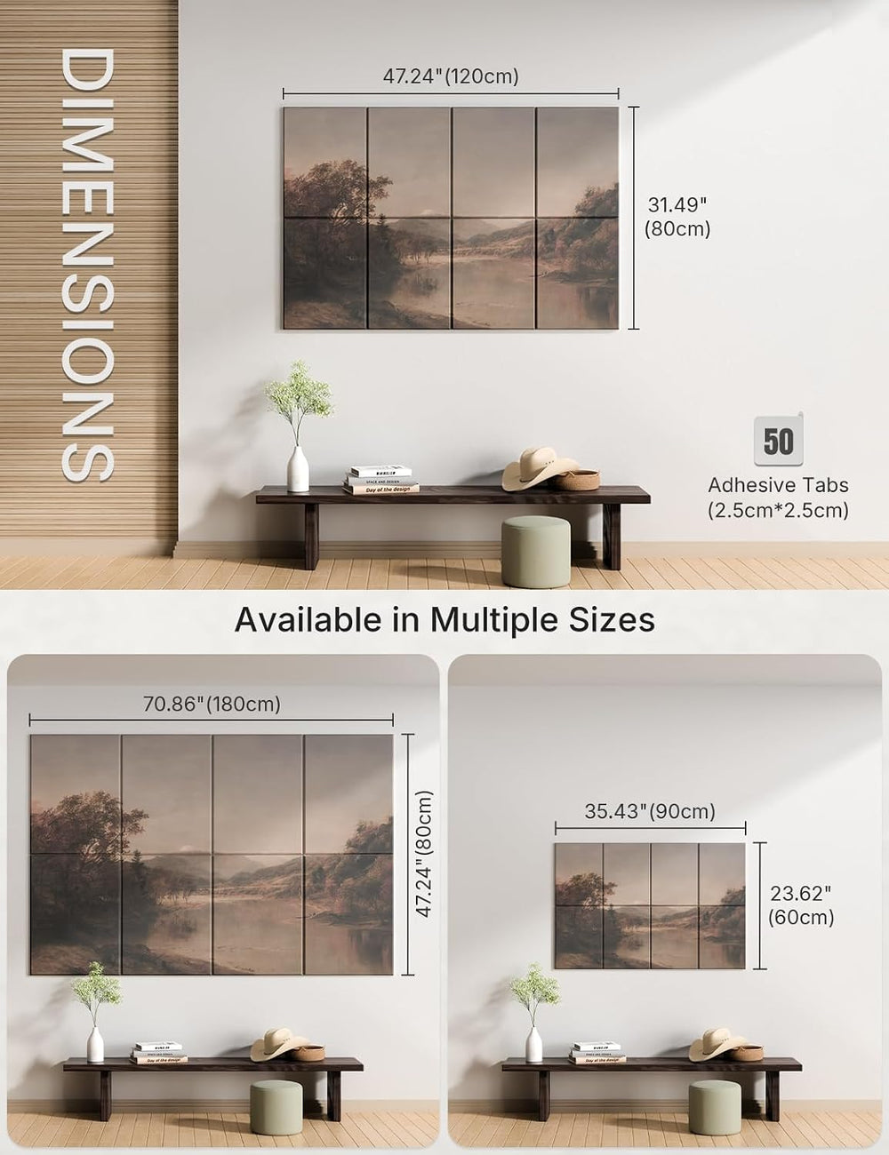 Wall Art Acoustic Panels,47''X31''Sound Absorbing Panels-8-Pa...
