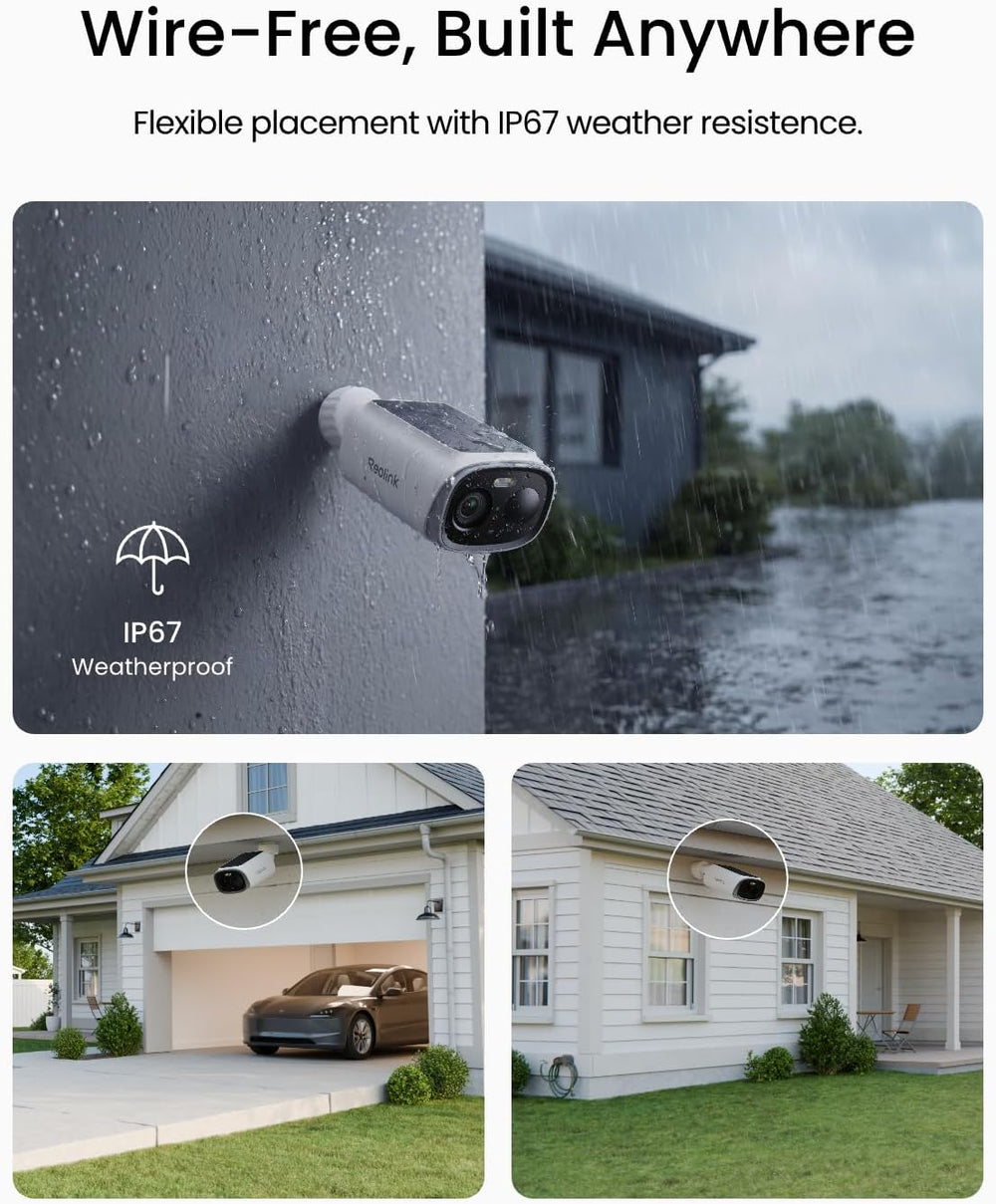 REOLINK 3K Security Cameras Wireless Outdoor Dual-Band WiFi 6, Argus Solar