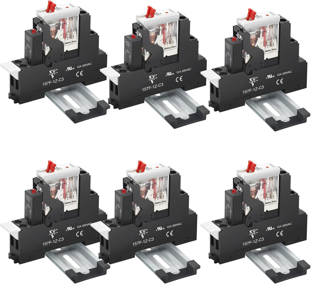 6 Pcs 24VAC Relay Electromagnetic Power Relay 12 Amp 5Pins SPDT 1NO 1NC