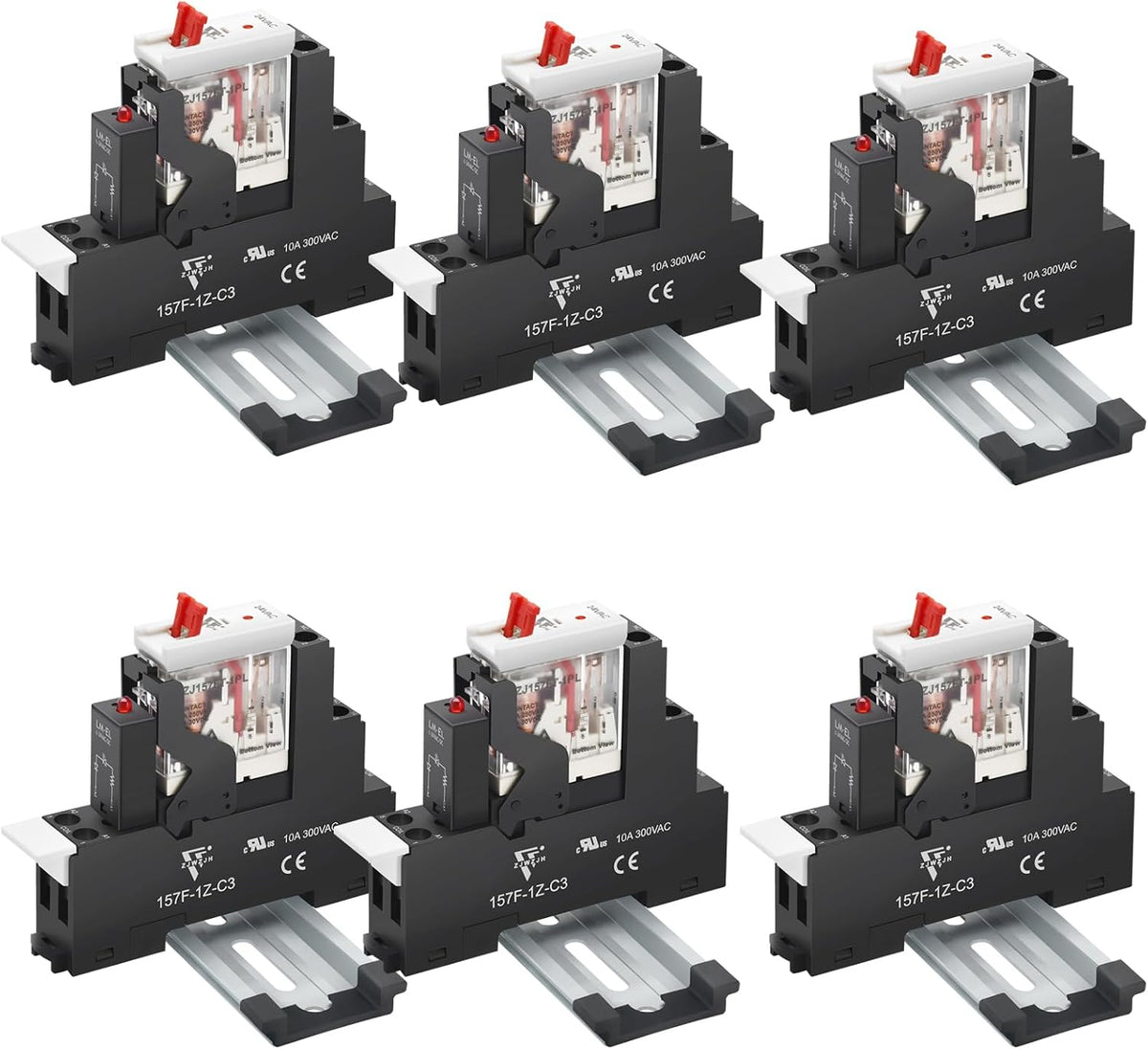 6 Pcs 24VAC Relay Electromagnetic Power Relay 12 Amp 5Pins SPDT 1NO 1NC