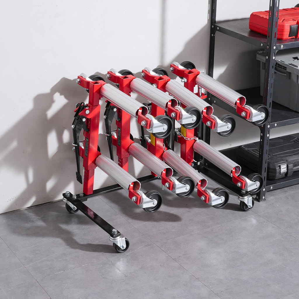 vevor car dolly rack, storage rack with 360°, front angle view