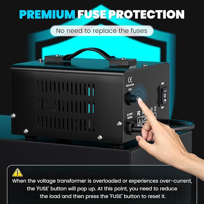 1500W Voltage Converter Transformer Step Up/Down Converter 110/120 Volt