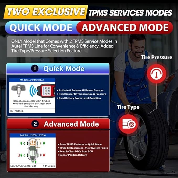2026 Autel MaxiTPMS TS508WF KIT TPMS Programming Tool, WiFi Ver. of TS508K (4PCS)