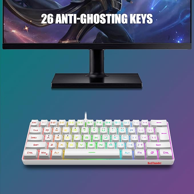 RedThunder 60% Mini Gaming Keyboard and Mouse Combo, Lightweight, Ultra-Compact