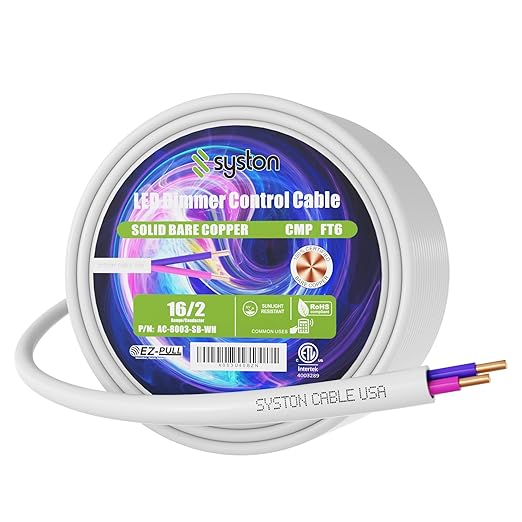 Syston Cable Technology 16/2 LED Lighting Dimmer Dimming Luminaire Control Wire