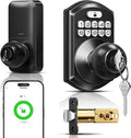 TEEHO TE018 Smart Keypad Door Lock with Handle, App Control, Matte Black
