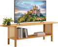 HollyHOME Bamboo TV Stand with Storage