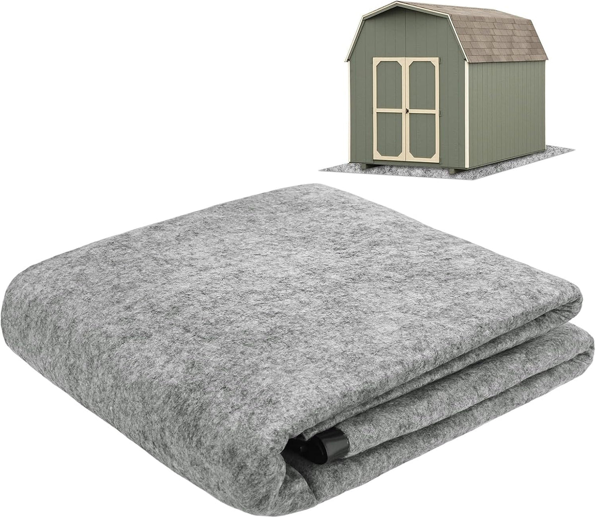 M METERXITY Outdoor Storage Shed Mat, 6.6x6.6 FT Waterproof Small Shed Flooring Mat for Patio Furniture Floor Protecting from Wear/Liquid/Dust/Oil, Non-Slip Carport Pad [Grey White]