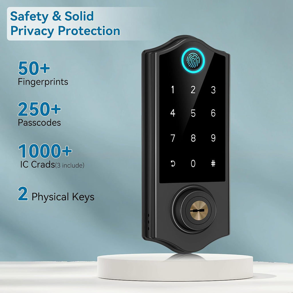 fingerprint smart door lock front door with handle, package contents