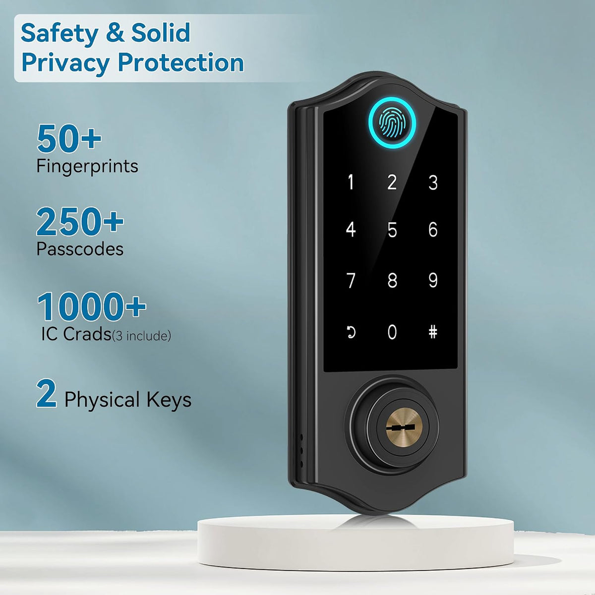 fingerprint smart door lock front door with handle, package contents