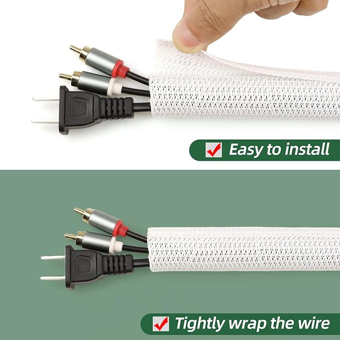 Split Wire Loom Tubing, Cable Protector Sleeve, Braided Cable Management