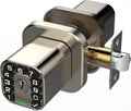 Richelock Square Door Knob with Keypad, Keylees Entry Door Lock with Cylinder, Auto Lock, Waterproof & Weatherproof Code Doorknob for Outdoor & Indoor, Bedroom, Entry Door,Office -Satin Nickel