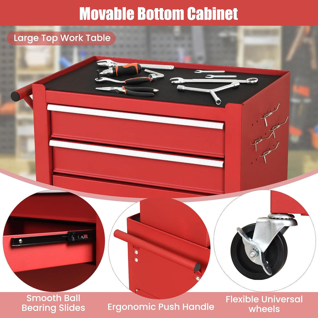 ironmax 6 drawers rolling tool chest, 2 in on a desk or shelf