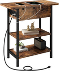 LIDYUK End Table with Charging Station, Flip Top Side Table with USB Ports and