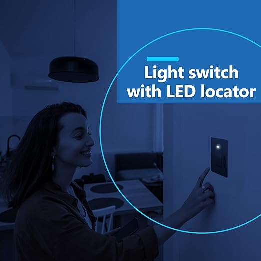 LIDER Minimalist Design Matte Finish Lighted Decorator Switch, Frameless Paddle (5-Pack)