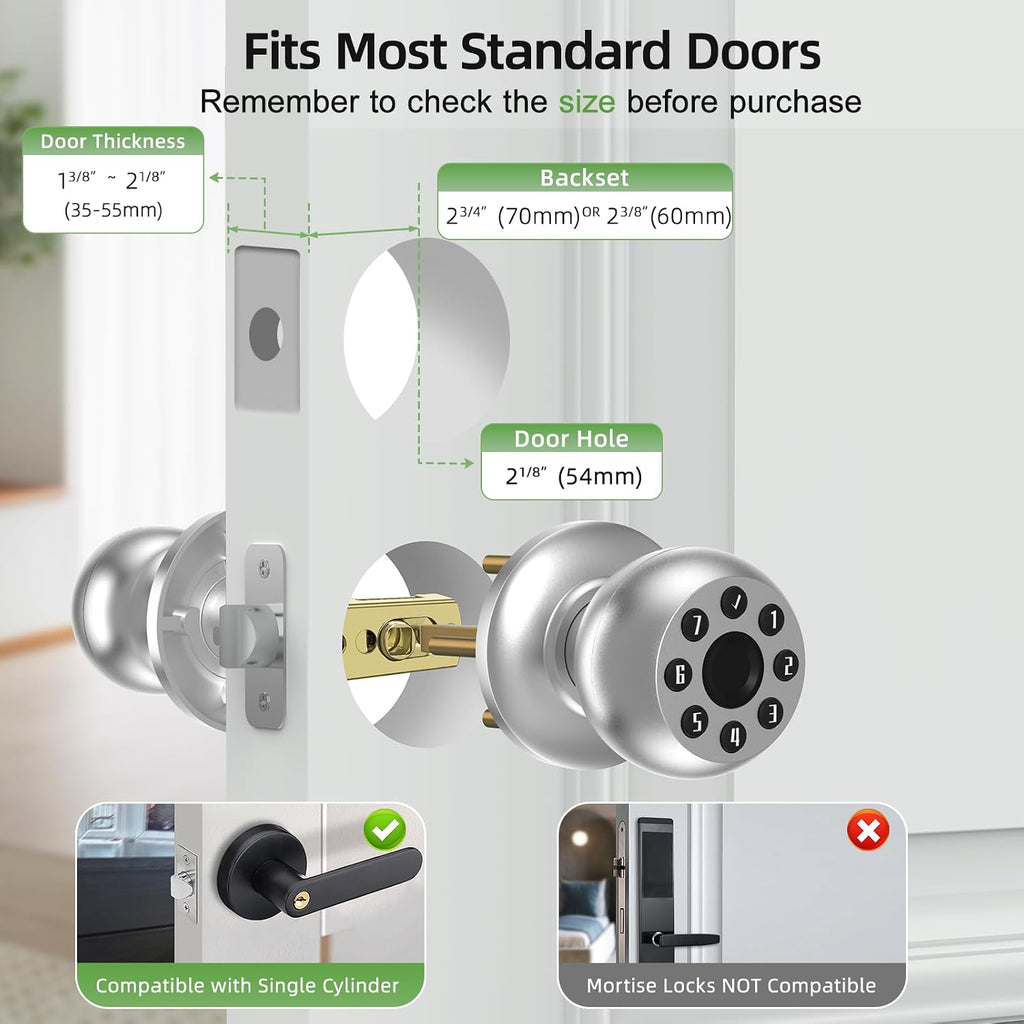 fingerprint door knob, smart door knob, biometric door, package contents